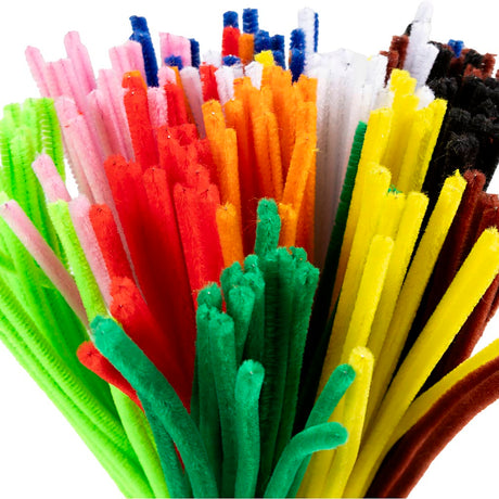 Creativ Company Chenille, L: 30 cm, Stärke 6 mm, verschiedene Farben, 200 div. 1 Box