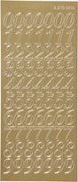 Creativ Company Aufkleber Gold – Zahlen – selbstklebende Aufkleber – Party-Scrapbooking – DIY-Klebeaufkleber – 10 x 23 cm – 1 Aufkleberbogen