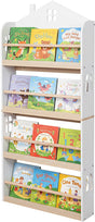 Merkloos sans marque kinderboekenkast - 130 x 60 x 15 cm - wand - wit-natuur
