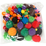 Creativ Company Pompons, D 5-40 mm, ca. 150 Stück, verschiedene Farben, 42 g 1 Box