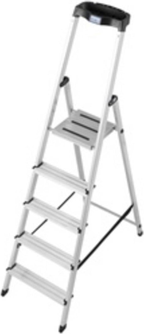 Krause 126337 aluminium ladder werkhoogte (max.): 3.05 m zilver din en 131 4.7 kg 5 treden