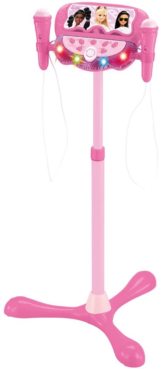 Lexibook Barbie verstellbarer Ständer mit 2 Mikrofonen mit Spracheffekten, Beleuchtung, Lautsprecher, Bluetooth