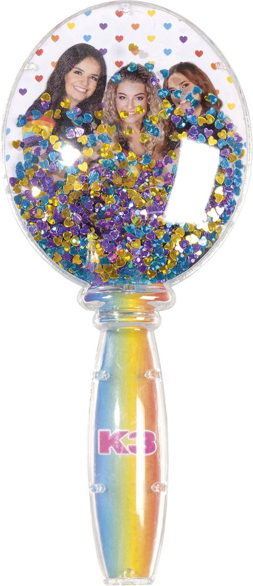 Totum K3 Glitter Kinderhaarbürste – Spielzeug für Mädchen Junior ab 3 Jahren – mit beweglichem Glitzer – Studio 100 Kids Beauty