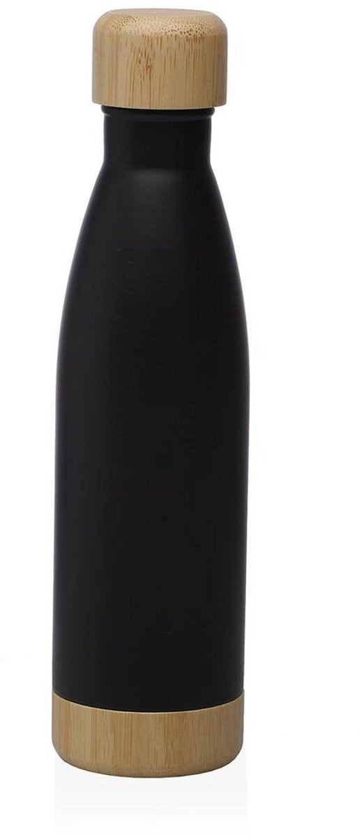 Versa waterfles zwart staal 500 ml 7 x 27 x 7 cm