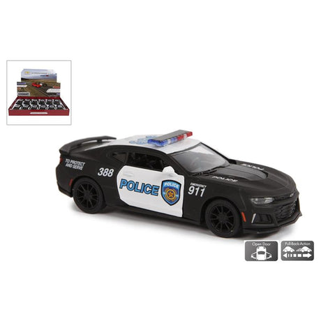 Kinsmart Camaro ZL1 Polizeiauto aus Druckguss, Rückzugsmodell, Maßstab 1:38