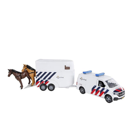 Kids Globe VW Transporter Polizei mit Pferdeanhänger