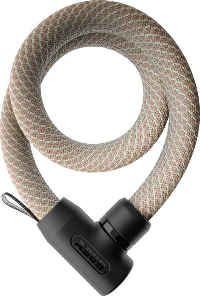 Abus Fahrradschloss Textilkettenschloss – Yarnit™ 4004k – Sicherheitsstufe 7 – Beige – 110 cm – geeignet für Elektrofahrräder und Stadtfahrräder – leicht – nur 0,88 kg
