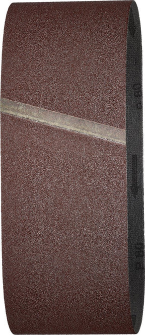 Wolfcraft - Schleifbänder Körnung 80 - 3 Stück - Bandschleifer Schleifpapier 76 x 457 mm - 1894000
