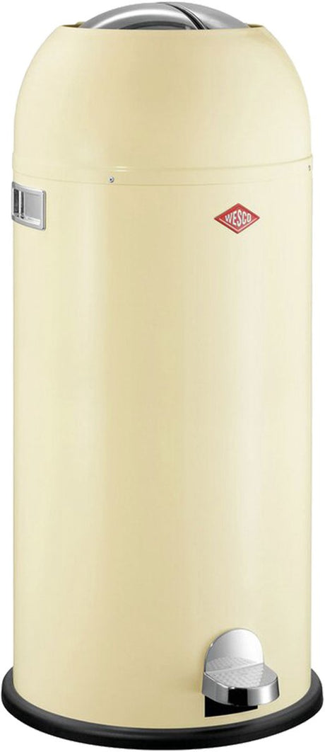 Wesco Kickmaster Maxi-Abfallbehälter | Treteimer | 40 Liter | Metall - Mandel | Mülleimer - hergestellt in Deutschland