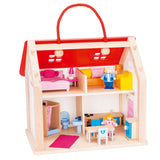 Goki Wooden Dollhouse Koffer mit Zubehör