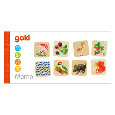Goki Memospiel, Waldleben. 32 Stück. 3+