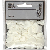 Creativ Company Satinherzen, Größe 10+20 mm, Stärke 1-2 mm, gebrochenes Weiß, 70 Stück 1 Box