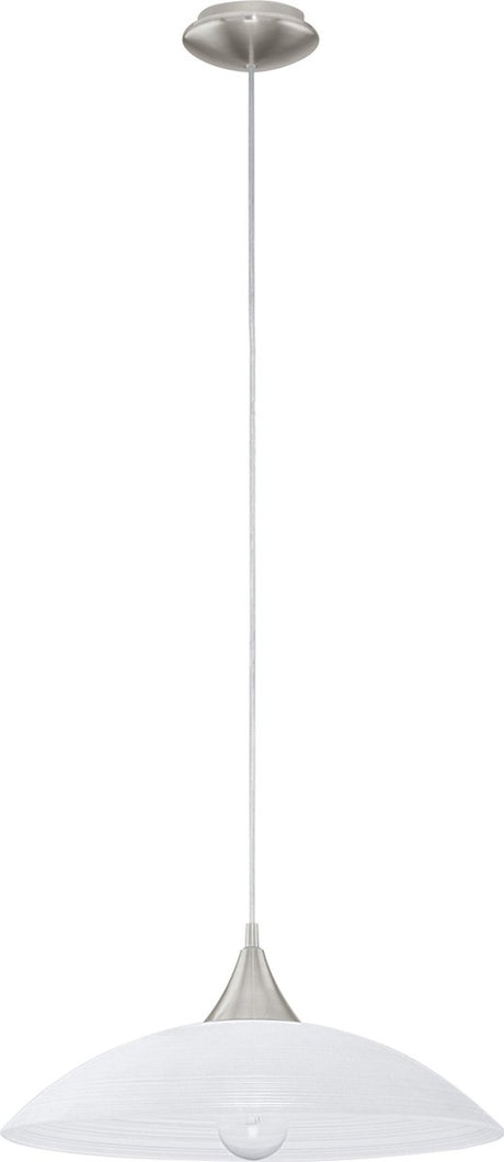 Eglo lazolo - hanglamp - 1 lichts - ø420mm. - nikkel-mat - wit gelakt
