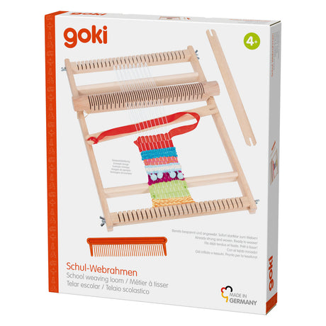 Goki houten weefraam voor school met kam - 25cm