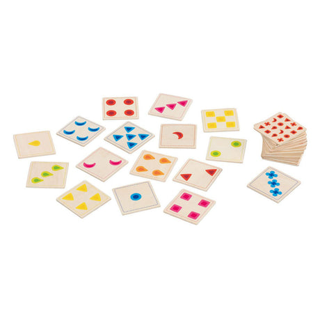 Goki Sortierspiel: Farben und Formen, Karten 5x5x0,3cm, 30 Karten, Holz, 4+