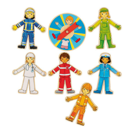 Goki-Puzzle: Karrieresucher, Drehteller-Durchmesser 14 cm, 38-teilig, Holz, 3+