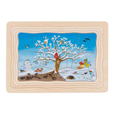 Goki-Puzzle – Die Jahreszeiten des Apfelbaums – 47 Teile – 4 Schichten – 28,5 x 20 x 1,5 cm – Holz – 3+