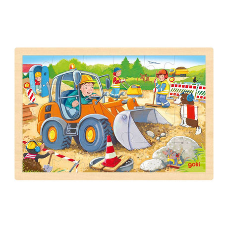 Goki-Puzzle-Baustelle. 24 Stück. 30x20x0,8 c