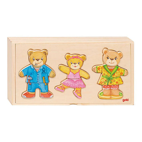 Goki -Holzverkessten -Puzzle -Bären in Houten Box, 36st.