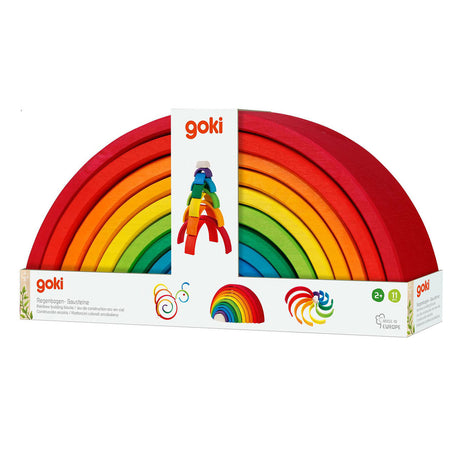 Goki Bausteine - Regenbogen - 11 Teile - Holz - 2 Jahre