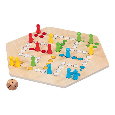 Goki Ludo-Spiel aus Holz für 6 Spieler