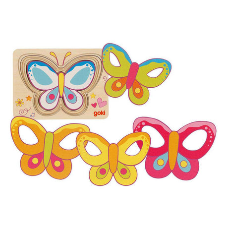 Goki Holz-Schichtenpuzzle Schmetterling