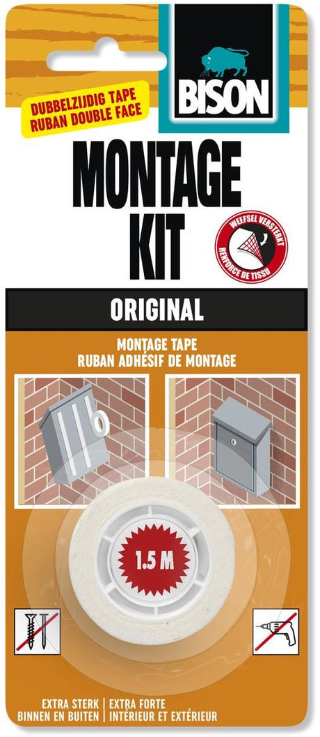 Bison Montageset Klebeband 1,5 m x 19 mm