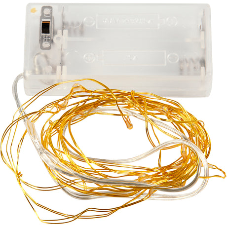 Creativ Company LED-Girlande mit Lichtern, L: 3,15 m, Gold, 1 Stück
