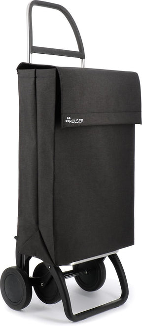 Rolser Einkaufstrolley Jeans Tweed - 4 Rollen - Schwarz
