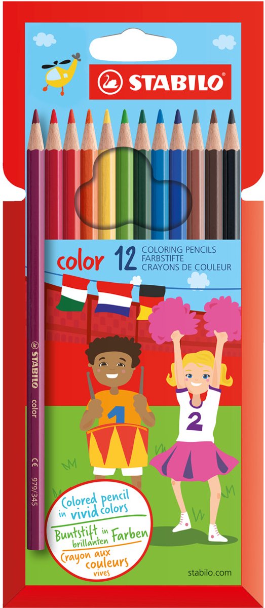 Stabilo Color – Buntstifte – intensive Farben und einfache Farbabgabe – Etui mit 12 Farben