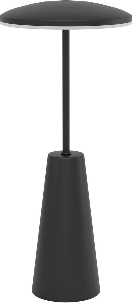 Eglo piccola tafellamp - aanraakdimmer - draadloos - 28 cm - zwart - instelbaar wit licht - oplaadbaar - buiten en binnen