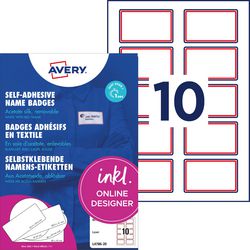 Selbstklebende Namensschilder von Avery, selbstklebend, 50 x 80 mm