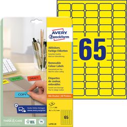 Wiederklebende Etiketten Avery Stick Lift Gelb