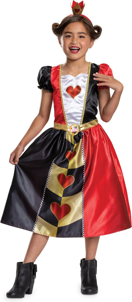 Disney-Verkleidung – Alice im Wunderland, klassisches Kleid der Königin der Herzen, Größe S (5 – 6 Jahre), Mädchen