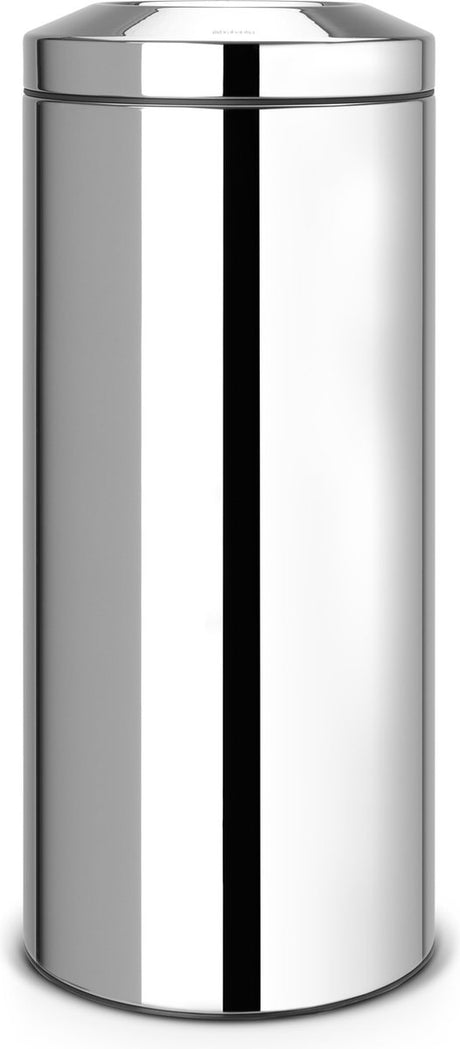 Brabantia Abfallbehälter mit Flammensperre – 30 Liter – glänzender Stahl