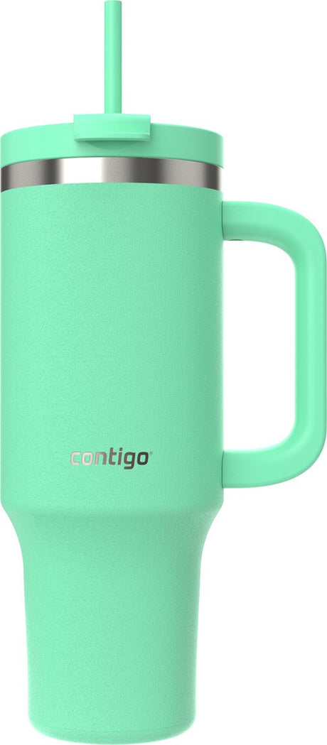 Contigo tumbler streeterville 1,2 liter met handvat | roestvrijstalen vacuüm geïsoleerde waterfles met rietje en deksel | koud voor 29 uur | reisbeker | thermosfles | bpa-vrij | reef