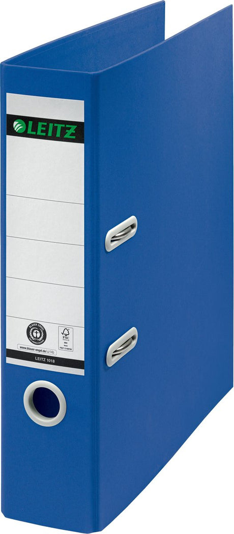 Leitz 180° Recycling-Ordner A4 – Rückenbreite 80 mm – 100 % recycelter Karton – blau
