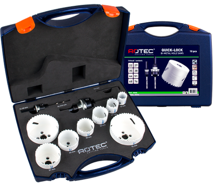 Rotec HSS-BI Kobalt Lochsägen-Set Elektriker, 10 Teile, 22–76 mm – 5274110 – 527.4110