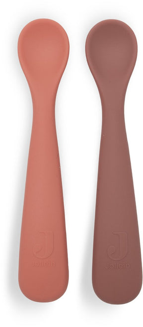 Jollein babylepel - baby bestek siliconen - blush shades - 2 stuks