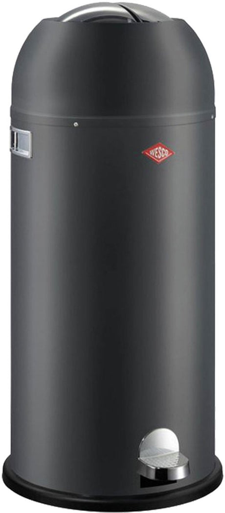 Wesco Kickmaster Maxi-Abfallbehälter | Treteimer | 40 Liter | Metall - Graphit matt | Mülleimer - hergestellt in Deutschland