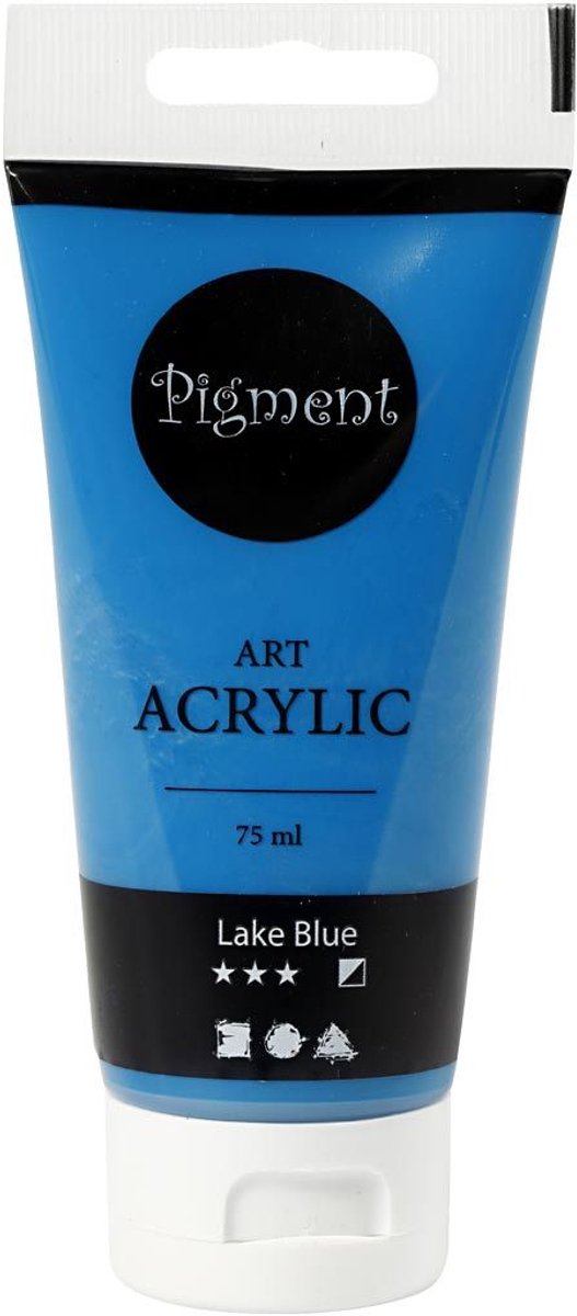 Pigmentkunst-Acrylfarbe – Seeblau – halbdeckend – 75 ml