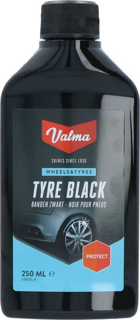 Valma Tire Black – verleiht Reifen eine tiefschwarze Farbe – langanhaltender Schutz – einfach aufzutragen – 250 ml