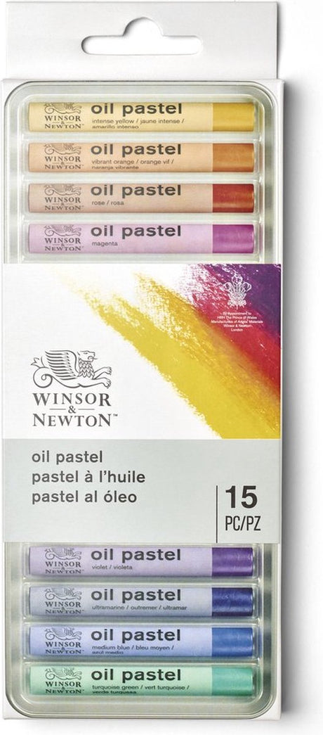Winsor Newton 1890001 Ölpastell-Set – 15-teilige, hochpigmentierte, ausdrucksstarke Ölpastellkreide in Metallbox