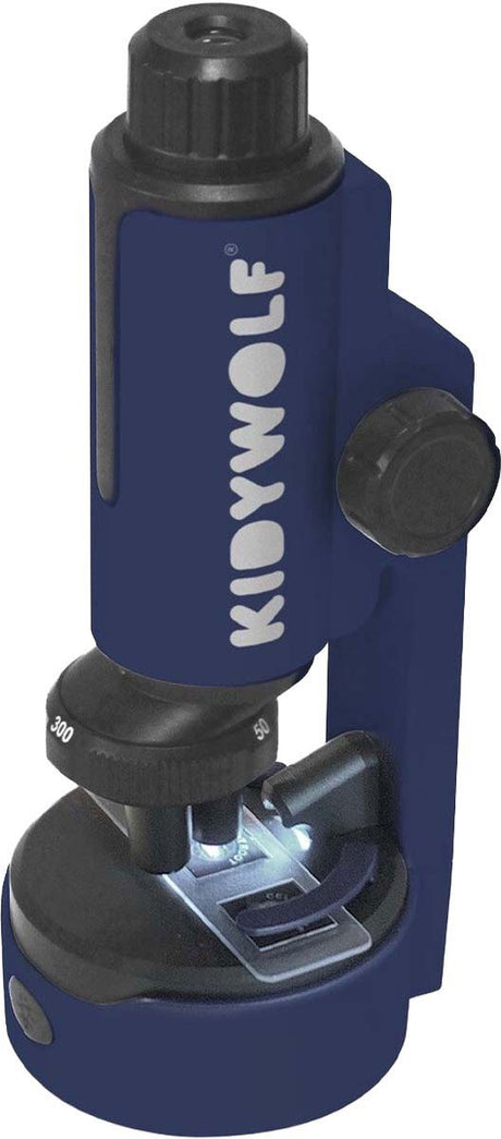 Kidywolf kidymicroscope Kindermikroskop blau - 50x 150x 300x Vergrößerung, LED-Beleuchtung, 8+