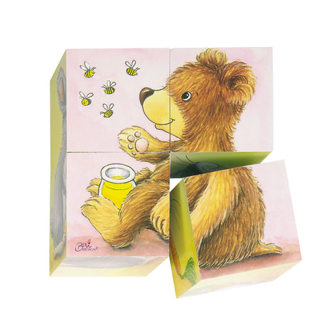 Goki Holzblock -Puzzle Babytiere