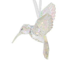 Decoris Weihnachtsanhänger Kolibri aus Kunststoff transparent irisierend 9x9,2x10,5cm
