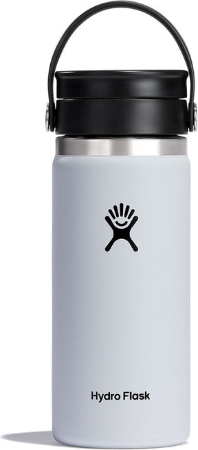 Hydro Flask Kaffeetasse mit breitem flexiblem Trinkdeckel (473 ml) – weiß