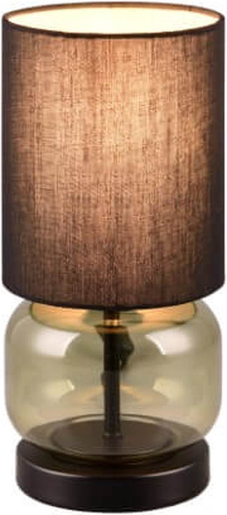 Trio Elio - Tischleuchte - Schwarz matt - exkl. 1x E27 40W - Schnurschalter - grünes Glas