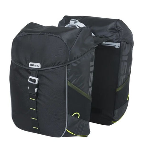 Basil Doppel-Fahrradtasche Meilen 34 Liter 13 x 26 x 35 cm (2x) - Schwarzkalk