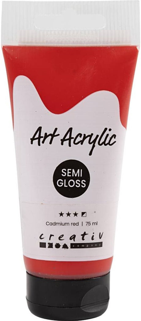 Creativ Company Acrylfarbe, halbglänzend, halbdeckend, Cadmiumrot, 75 ml 1 Flasche